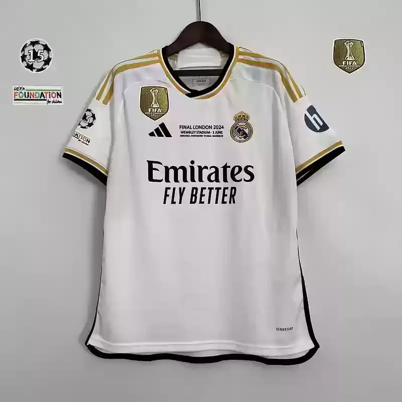 23/24 Real Madrid Jersey Home Champion badges