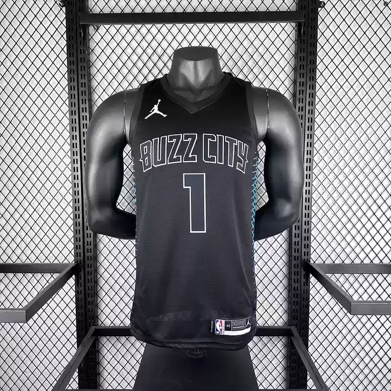 2018 Charlotte Hornets #1 BALL Basketball Jersey Black