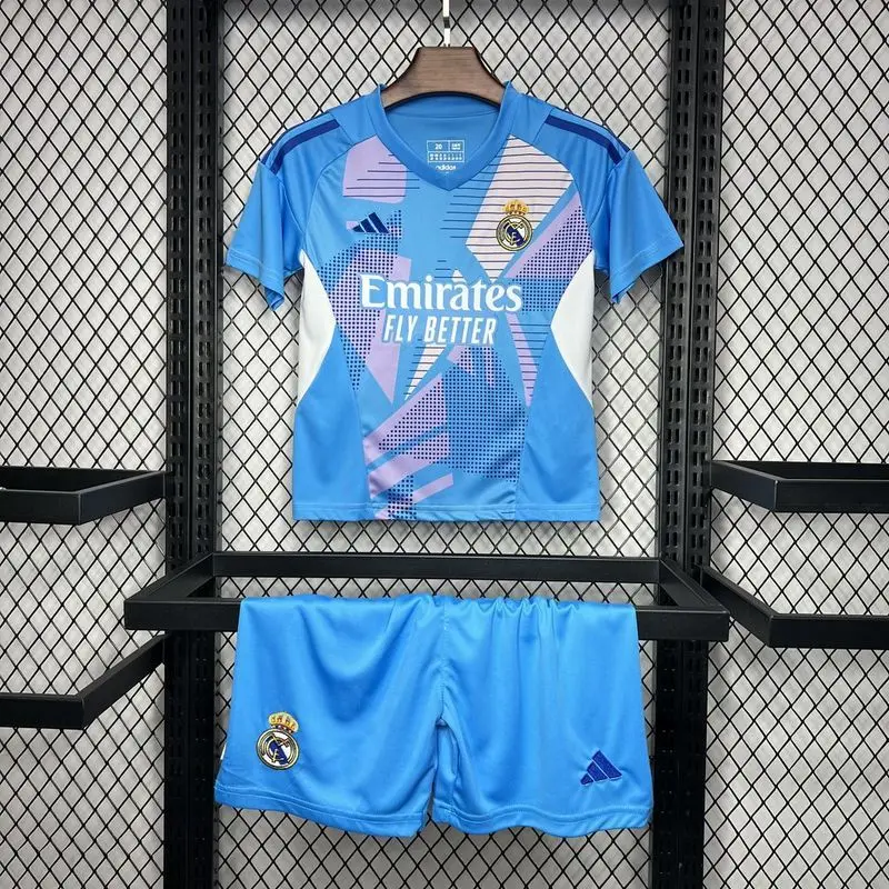 24-25 real madrid blue goalkeeper kid kit