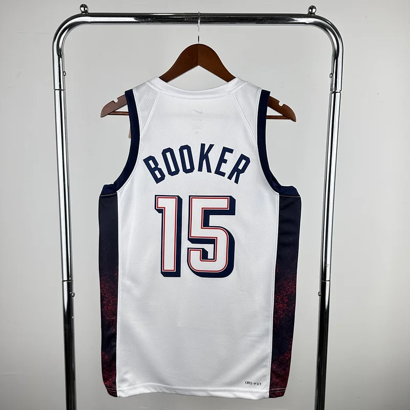 2024 Olympic Games USA White #15 BOOKER Basketball Jersey