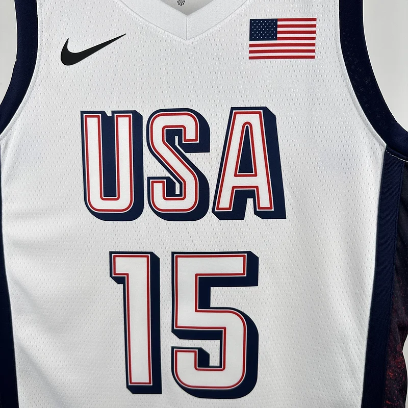 2024 Olympic Games USA White #15 BOOKER Basketball Jersey