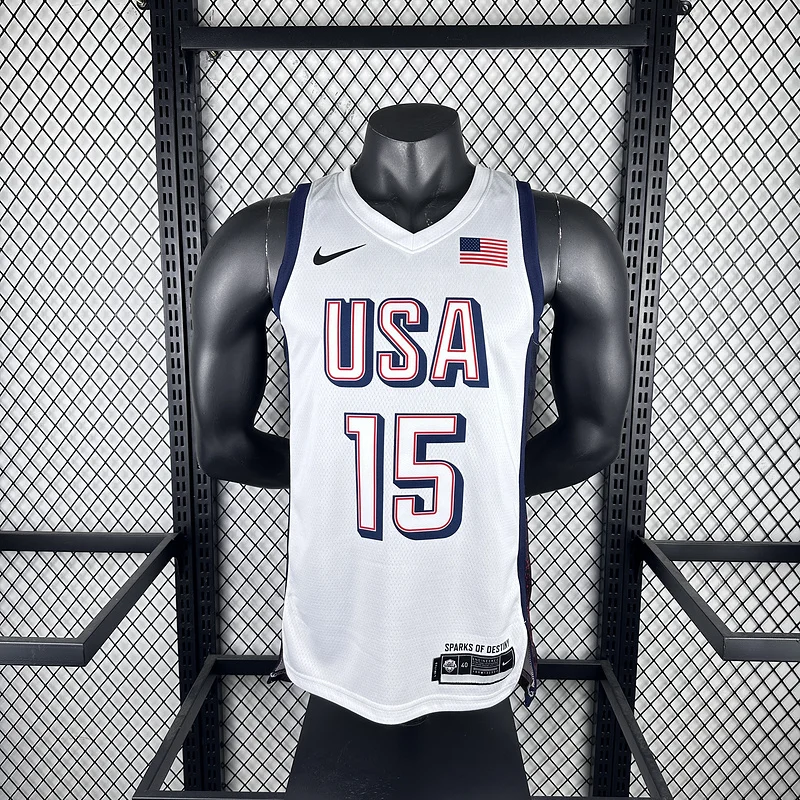 2024 Olympic Games USA White #15 BOOKER Basketball Jersey