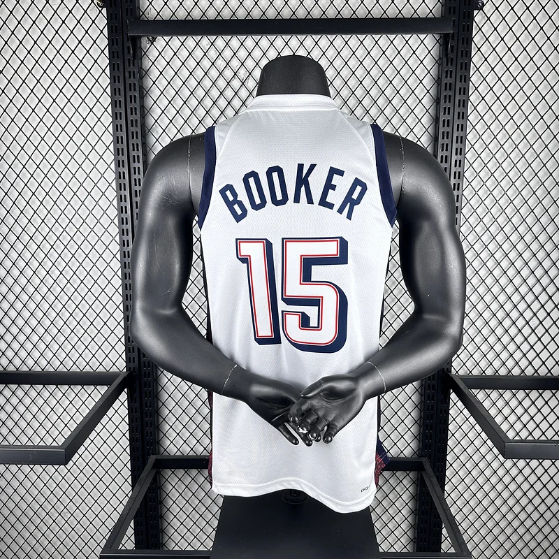 2024 Olympic Games USA White #15 BOOKER Basketball Jersey