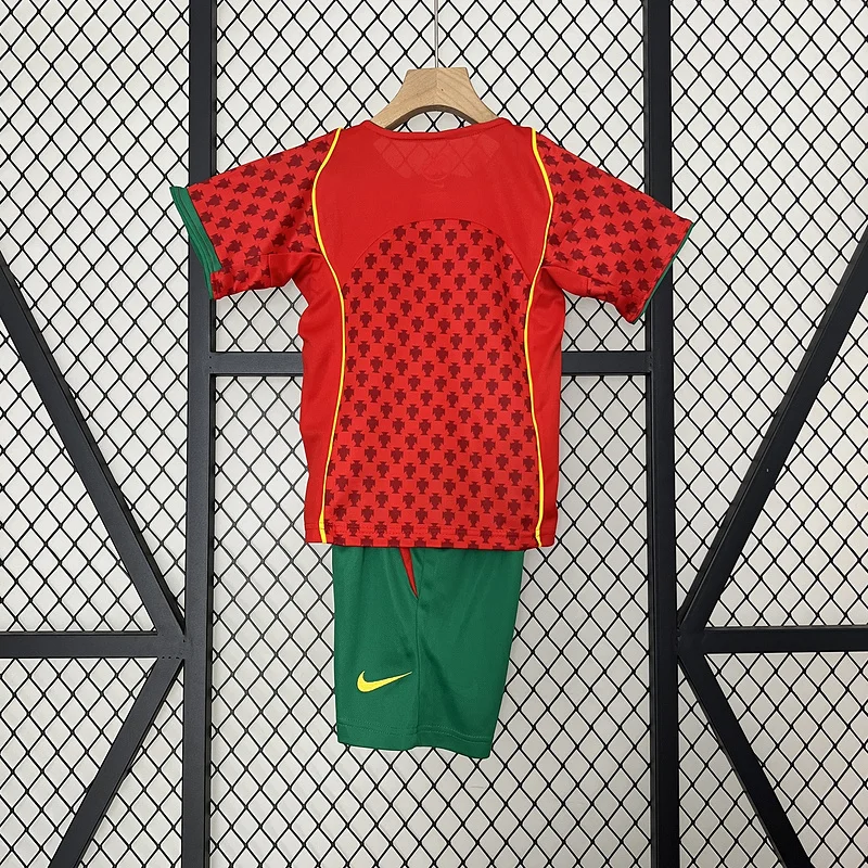 2004 Portugal National team Home kids soccer jersey