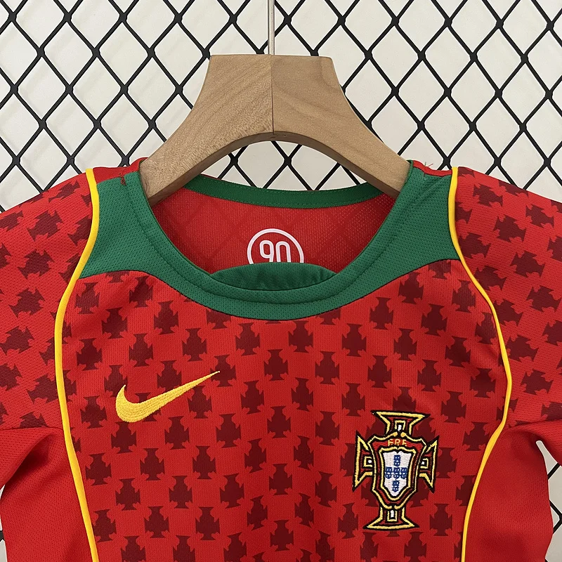 2004 Portugal National team Home kids soccer jersey