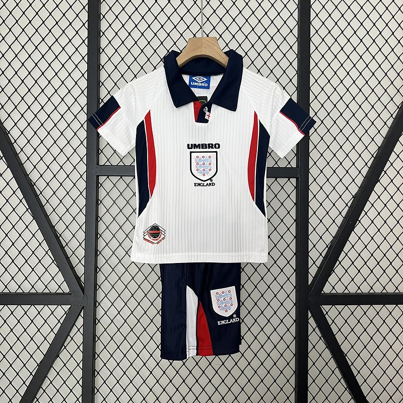 1998 England National Team Home kids soccer jersey 