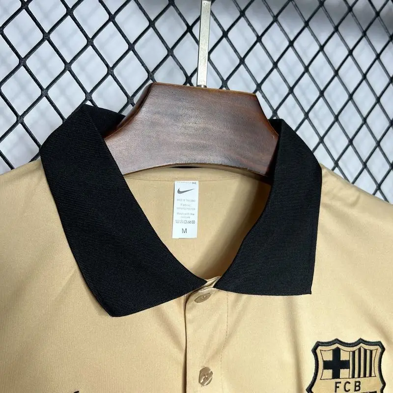 24-25 Barcelona gold soccer polo shirt