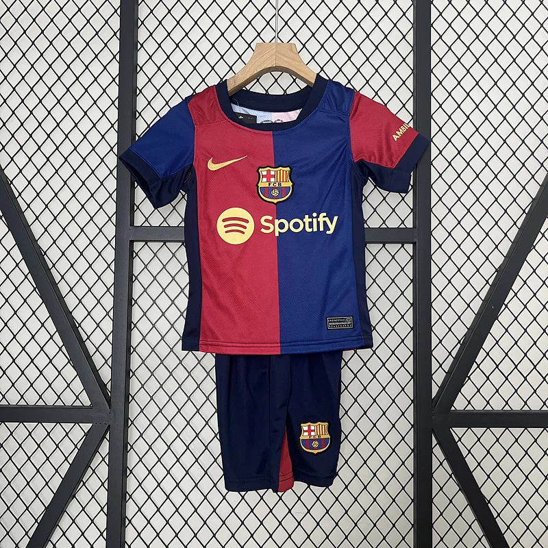 24-25 Barcelona Home kids soccer jersey