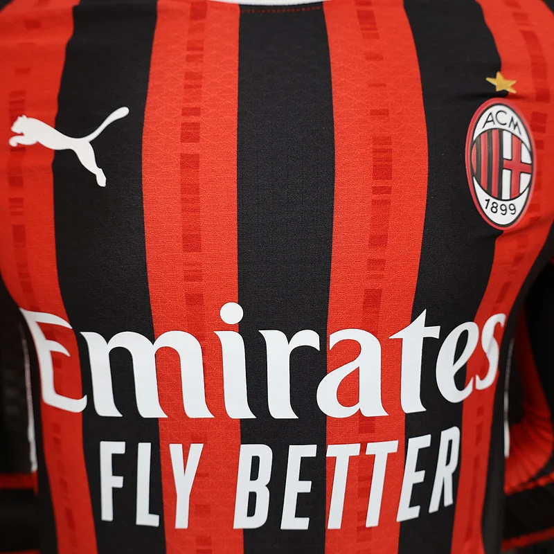 24-25 AC Milan home long sleeve player version soccer jersey