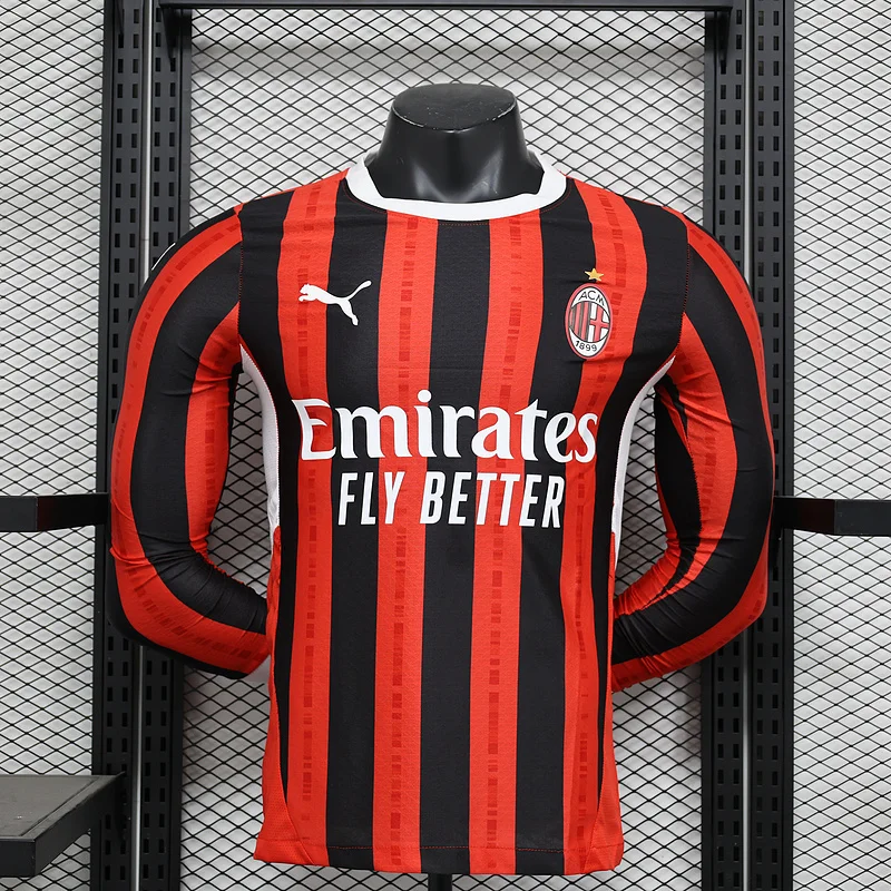 24-25 AC Milan home long sleeve player version soccer jersey