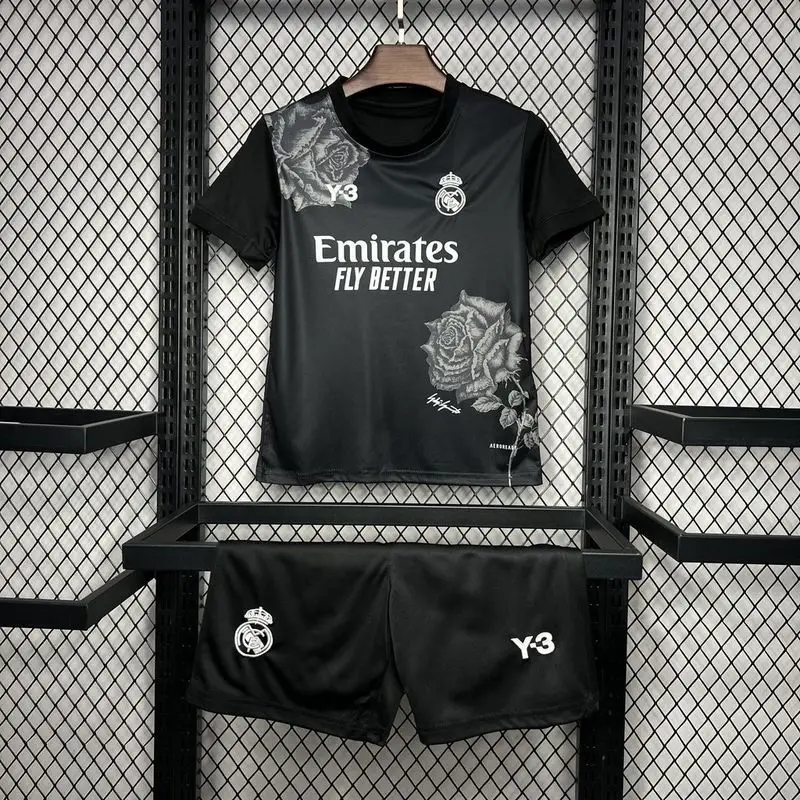 24-25 Real Madrid Y3 Rose black Kids soccer jersey