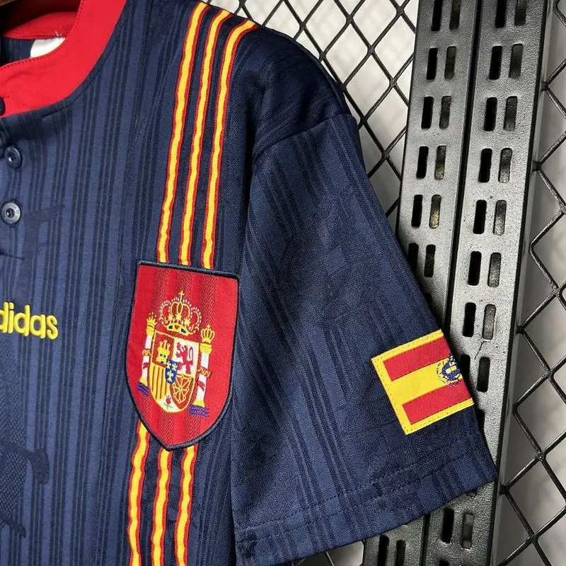 1996 Spain away retro soccer jersey