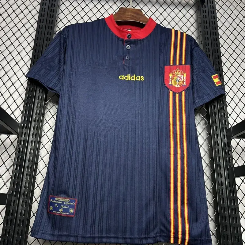 1996 Spain away retro soccer jersey