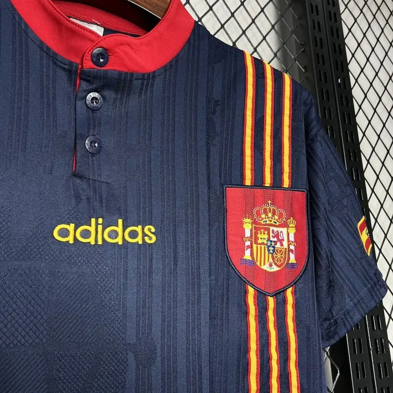 1996 Spain away retro soccer jersey