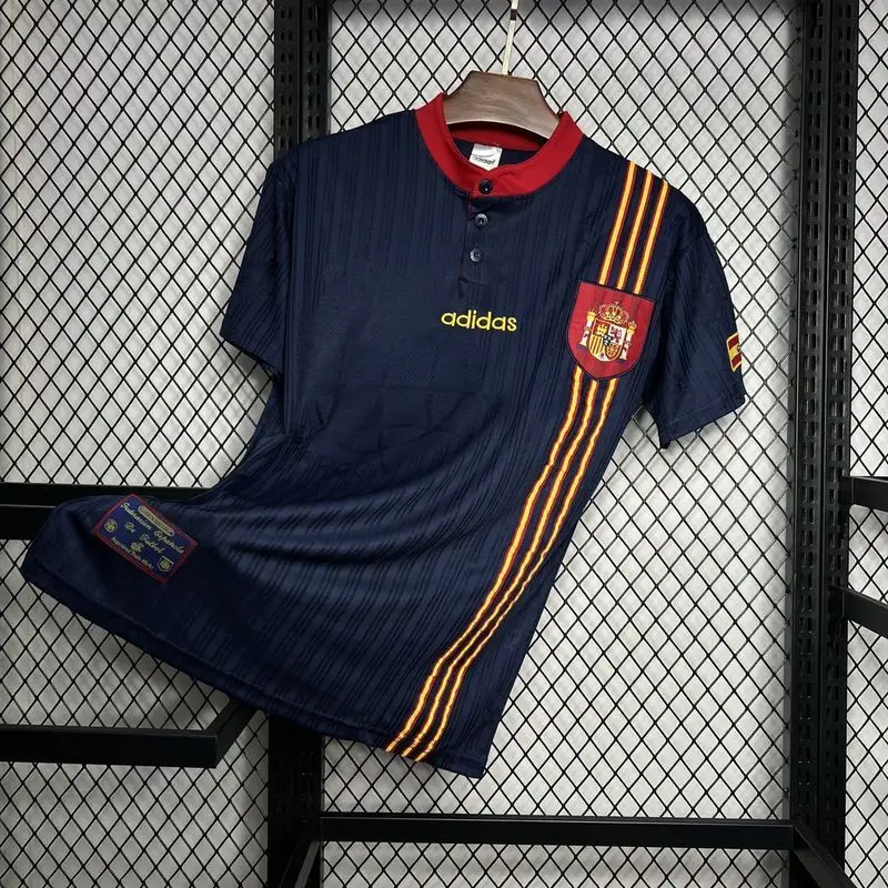 1996 Spain away retro soccer jersey