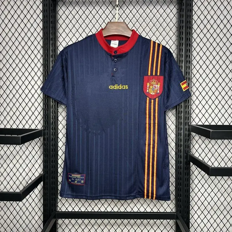 1996 Spain away retro soccer jersey