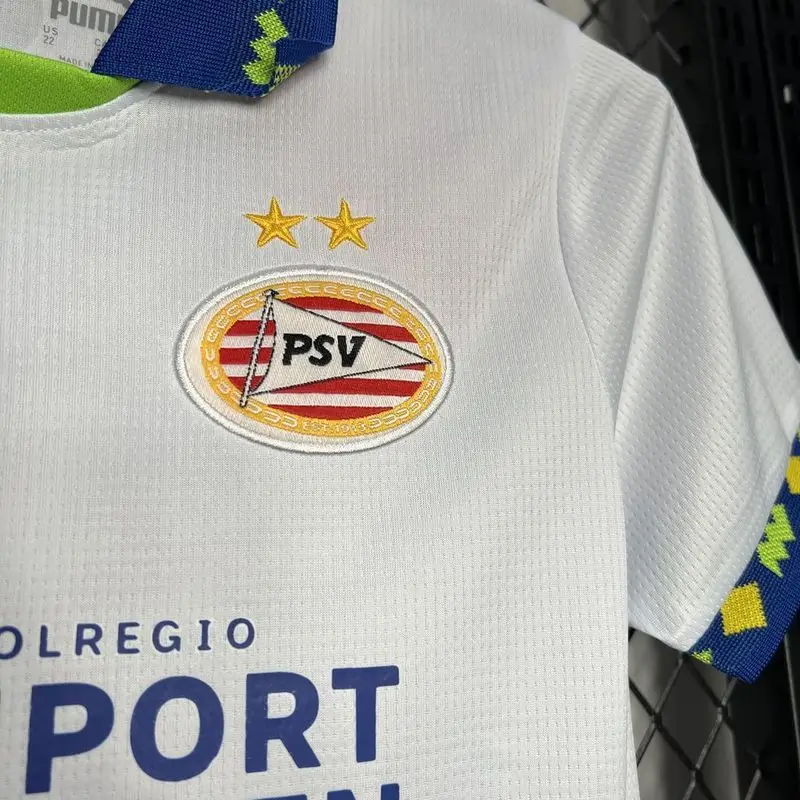 24-25 PSV third away white kids soccer jersey