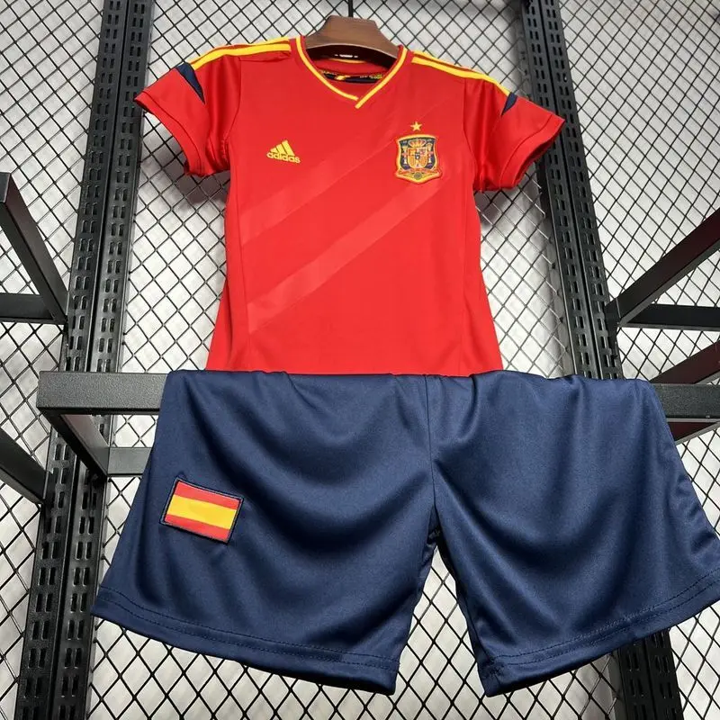 2012 Spain home retro kids soccer jersey