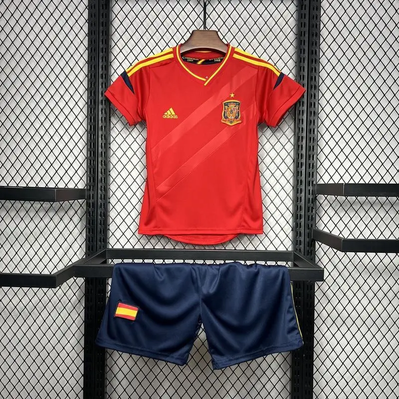 2012 Spain home retro kids soccer jersey