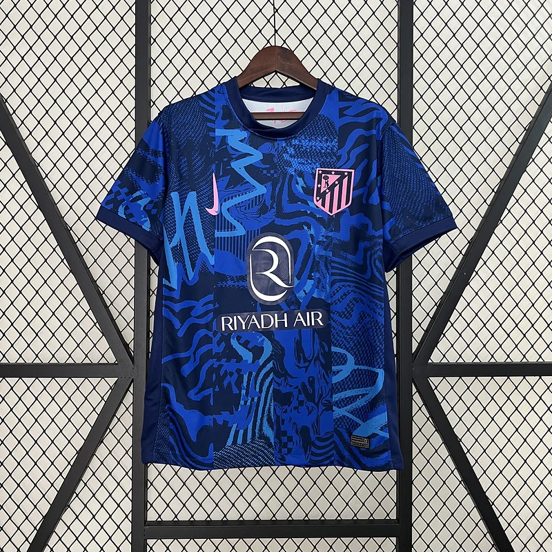 24-25 Atletico Madrid third blue soccer jersey