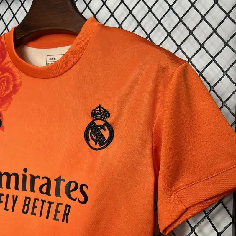 24-25 Real Madrid Y3 Rose Edition orange Kids soccer jersey