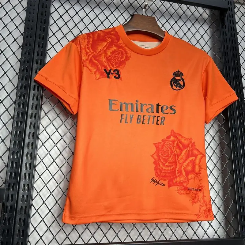 24-25 Real Madrid Y3 Rose Edition orange Kids soccer jersey