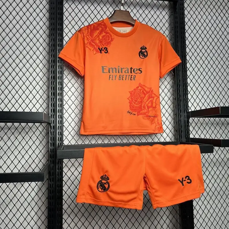 24-25 Real Madrid Y3 Rose Edition orange Kids soccer jersey