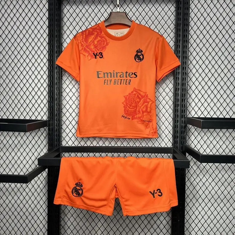 24-25 Real Madrid Y3 Rose Edition orange Kids soccer jersey