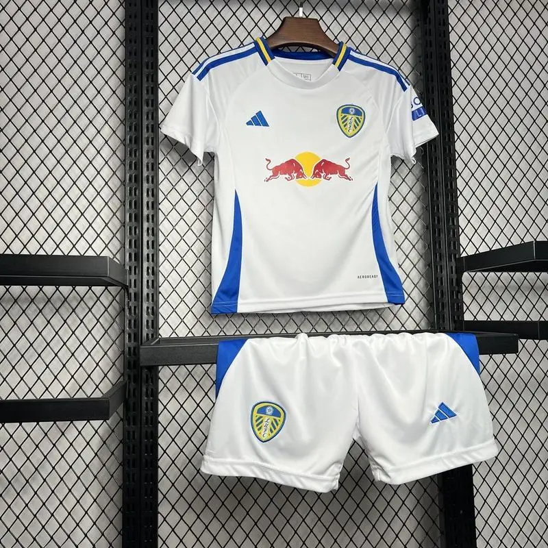 24-25 Leeds United home kids soccer jersey