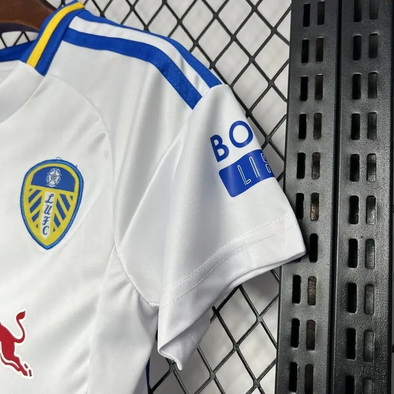 24-25 Leeds United home kids soccer jersey