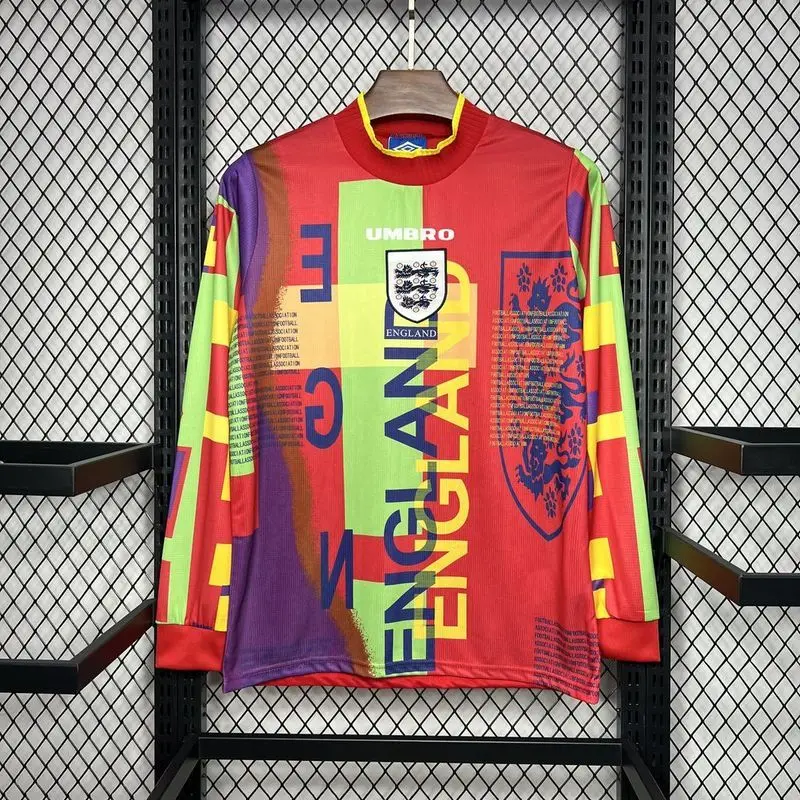 95-96 England goalkeeper long sleeve soccer jersey