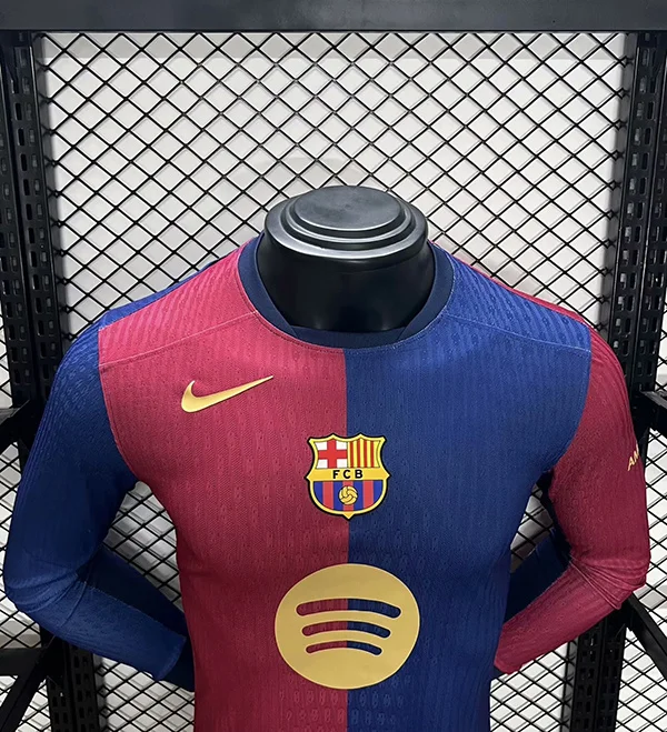 24-25 Barcelona Home Long Sleeve Player Version soccer jersey