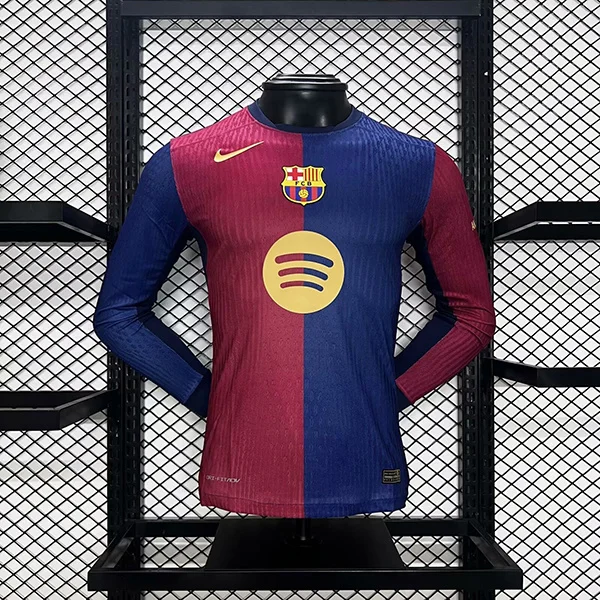 24-25 Barcelona Home Long Sleeve Player Version soccer jersey