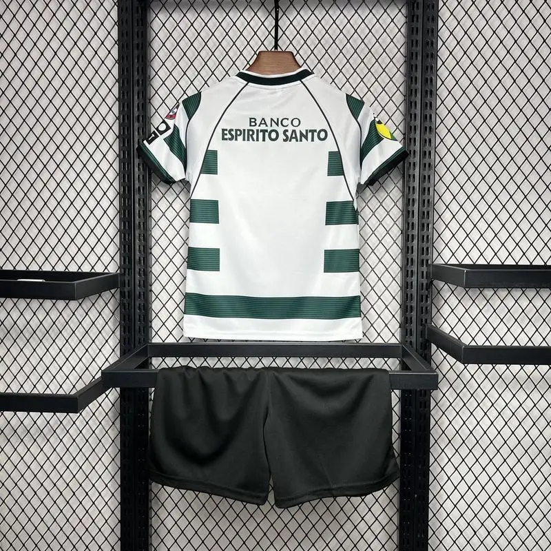 01-03 Sporting Lisbon home retro kids soccer jersey