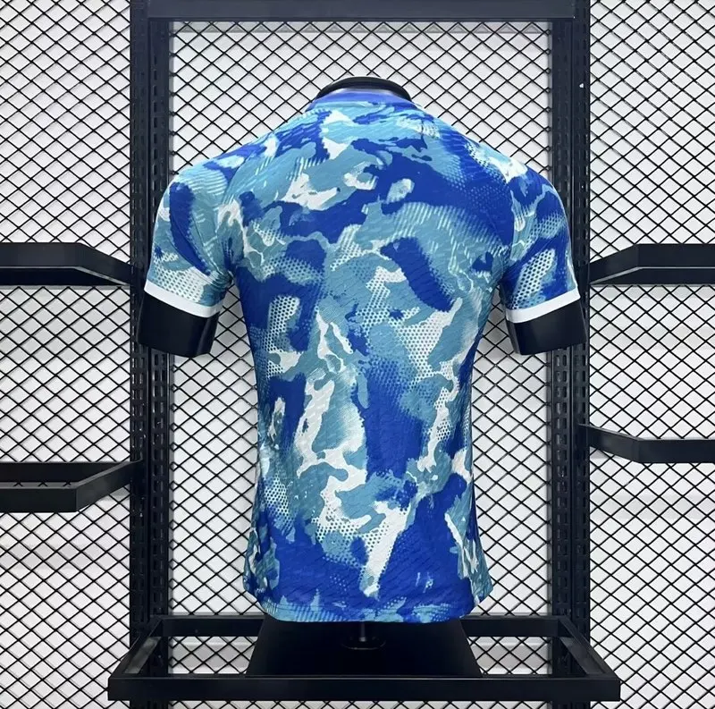 24-25 Real Madrid blue camo player version soccer jersey