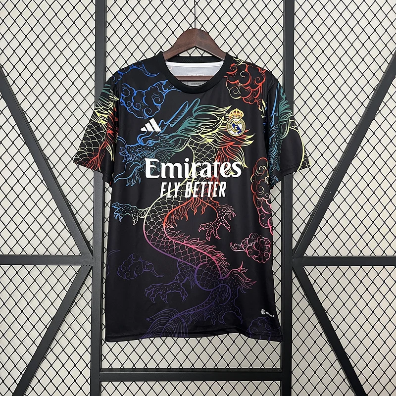 24-25 Real Madrid black colorful dragon soccer jersey