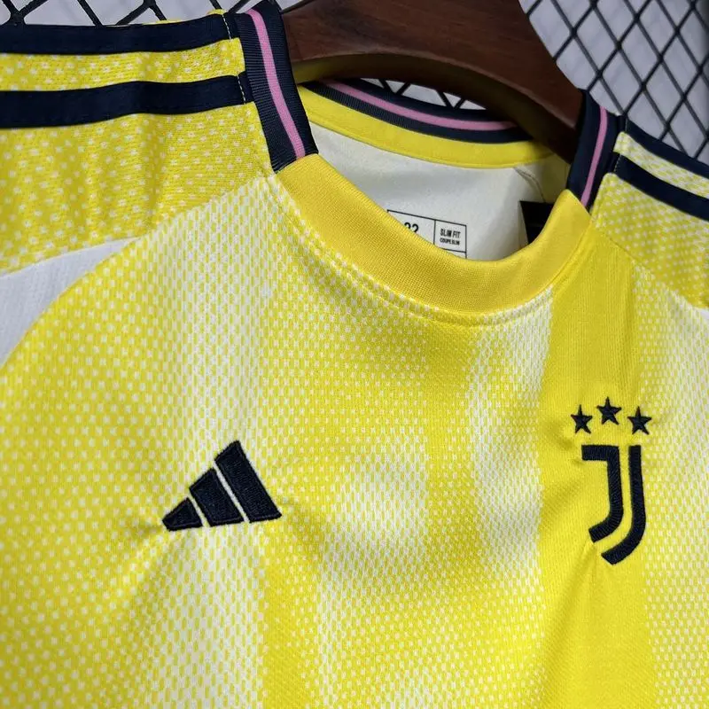 24-25 Juventus away yellow kids soccer jersey