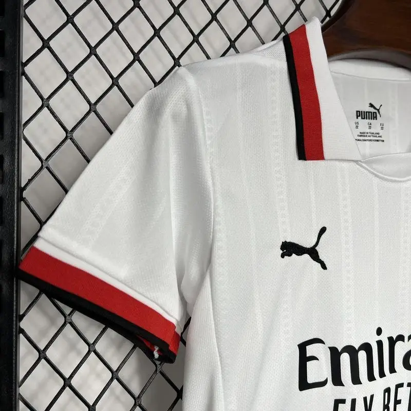 24-25 AC Milan Away white kids soccer jersey