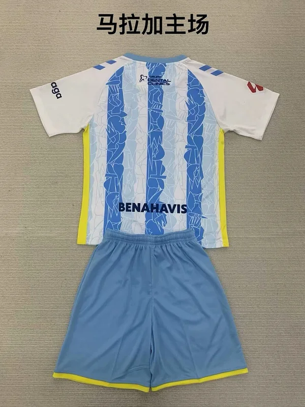 24-25 Malaga home kids soccer jersey