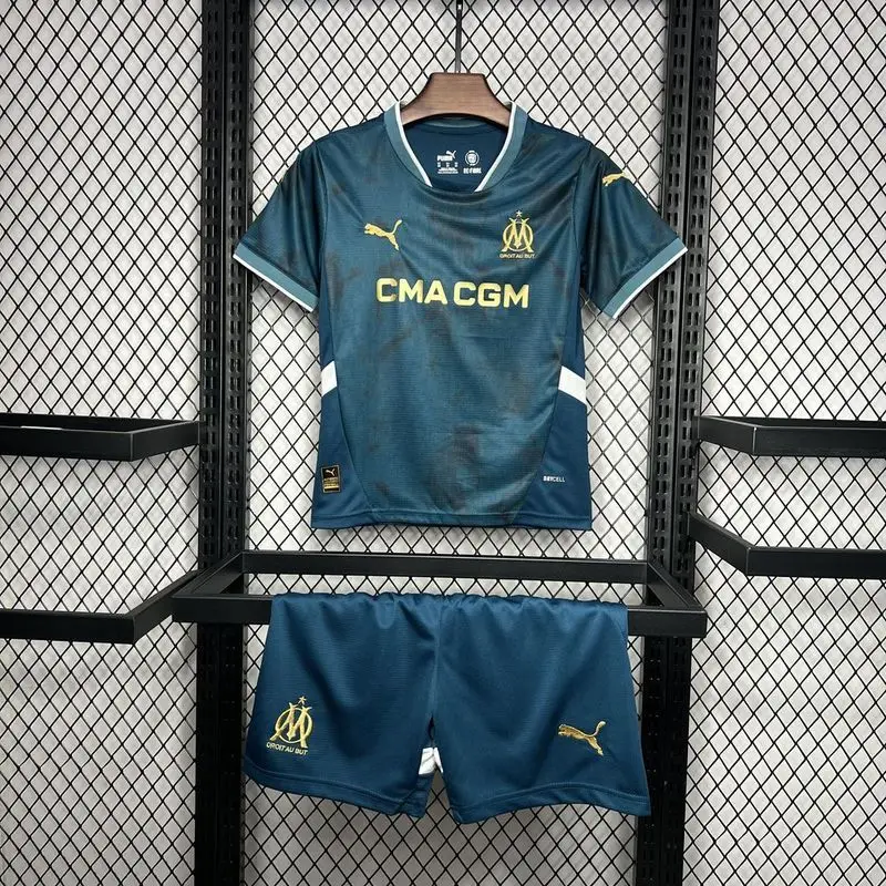 24-25 Marseille away kids soccer jersey