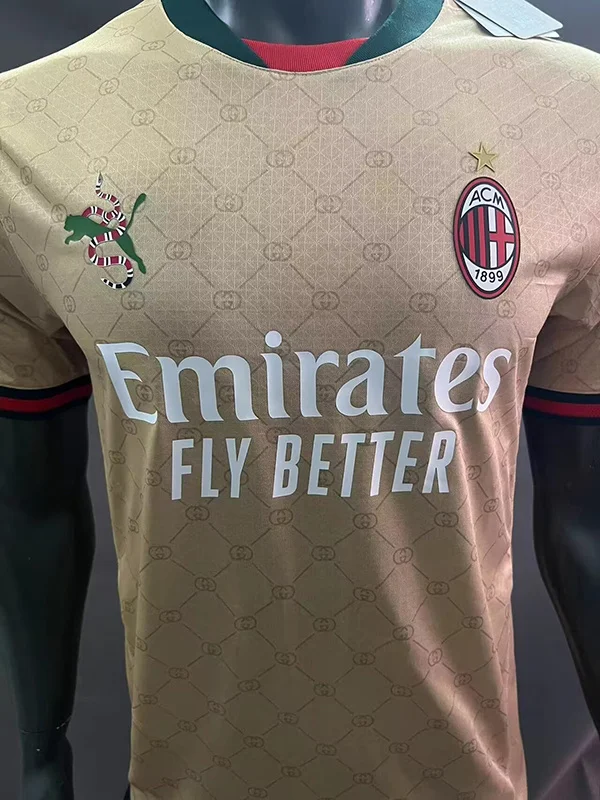 24-25 AC Milan*GUCCI  Goldern player version soccer jersey