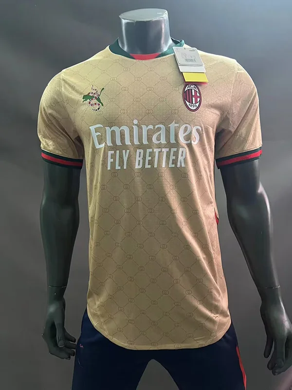 24-25 AC Milan*GUCCI  Goldern player version soccer jersey