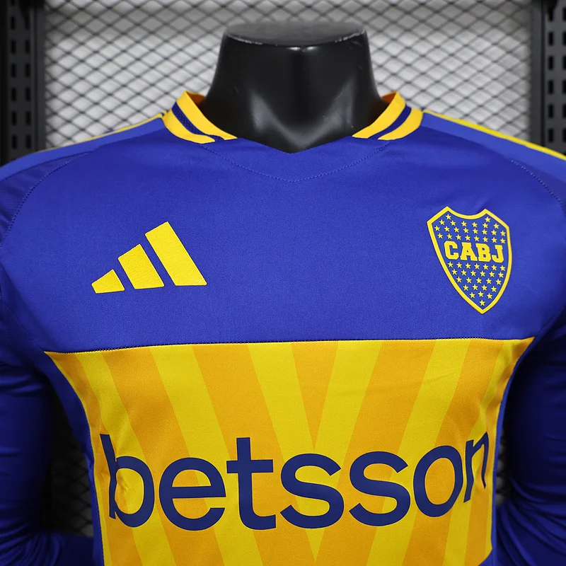 24-25 Boca Juniors home long sleeve player version soccer jersey