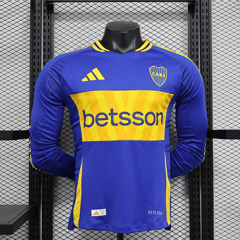 24-25 Boca Juniors home long sleeve player version soccer jersey