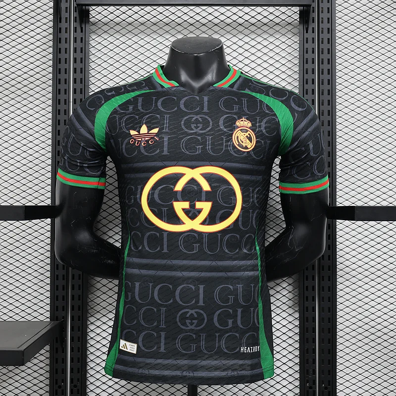 24-25 Real Madrid VS GUCCI black player version soccer jersey