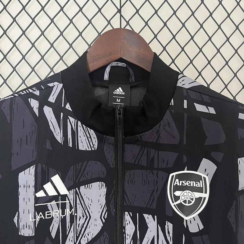 24-25 Arsenal gray black windbreaker jacket