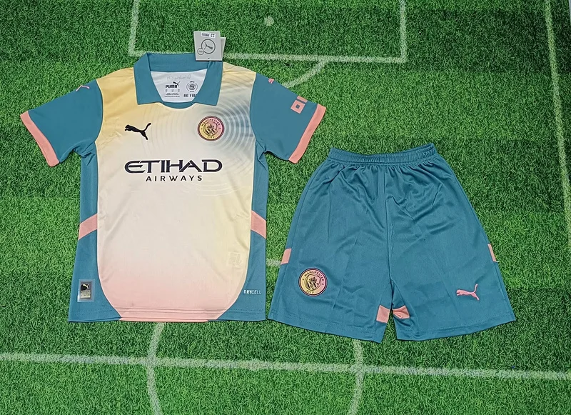 24-25 Manchester City Fourth away kids kit football jersey