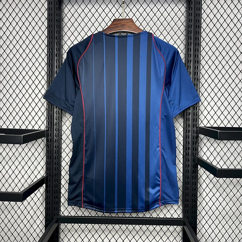 04-05 Barcelona away blue retro soccer jersey