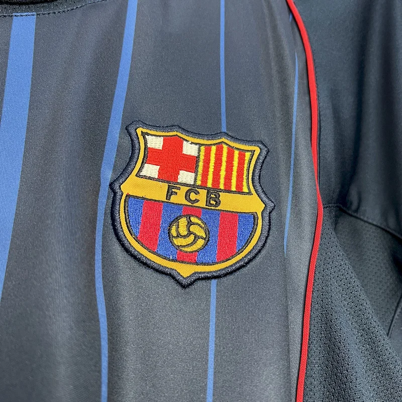 04-05 Barcelona away blue retro soccer jersey