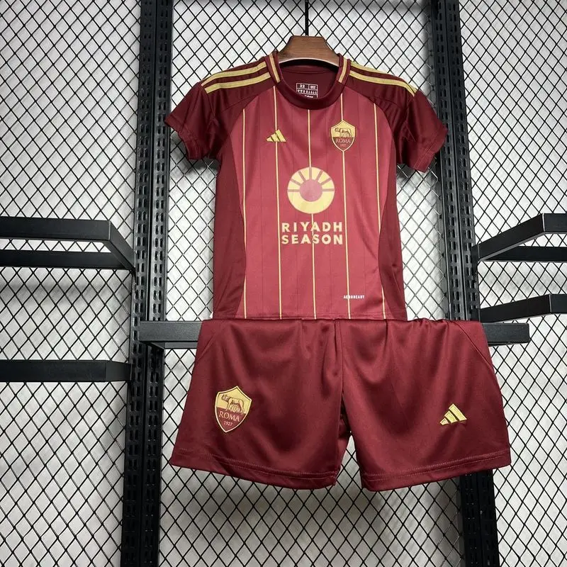 24-25 Roma home kids soccer jersey